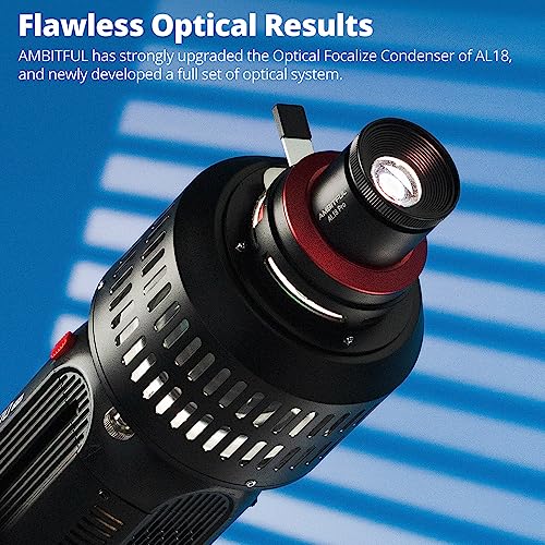 AMBITFUL AL-18 Pro Bowens Mount Conical Snoot Kit with 50mm Lens,Video Artist Modelling Shape Light Studio use for LED Video Light/Continuous Output Light - Thumbnail 2