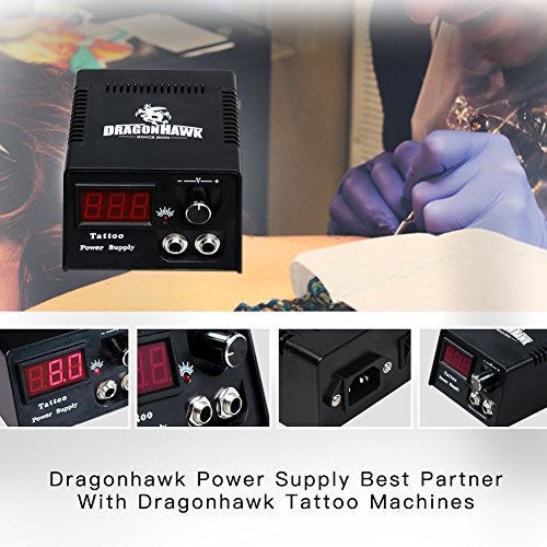 Dragonhawk SONGXIN123456789 Complete Tattoo Kit For Beginners 2 Pro Tattoo Machine Tattoo Power Supply Kit Tattoo Inks 20 Tattoo Needles Tips Tattoo Supplies thumb #4