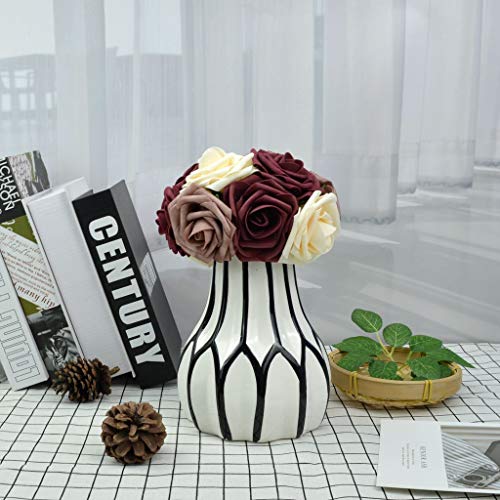 Derblue 60Pcs Artificial Roses Flowers Real Looking Fake Roses Roses Decoration Diy For Wedding Bouquets,Arrangements Party Baby Shower Home Decorations #TOP4