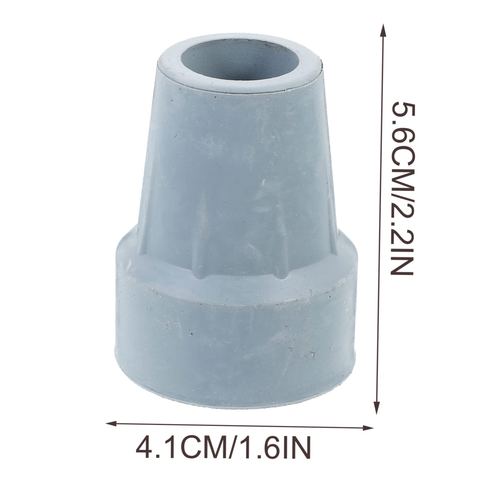 FRCOLOR 4pcs Non-Slip Pads for Crutches Rubber Feet for Hiking Shock Absorbing Crutch Tip Crutches Feet Rubber Feet for Camping Anti-Skid Crutches Tips Replacement Cane Tip Grey Thicken