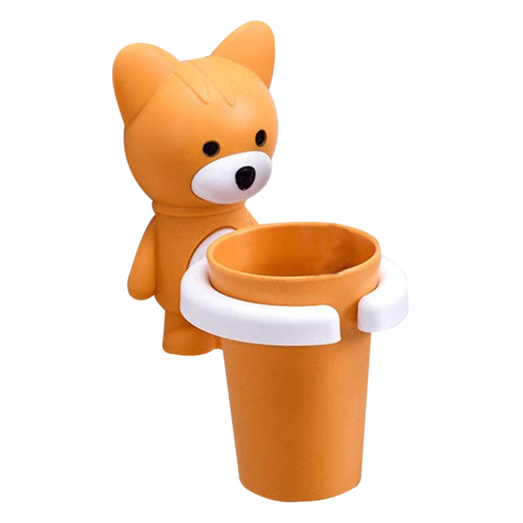 Kinder Zahnbürstenhalter Cartoon Fuchs Wand Hänge Zahnpasta Organizer mit Spülenbecher -Saugnapf für Badezimmer, Zahnbürstenhalter, Kinder Zahnbürstenhalter