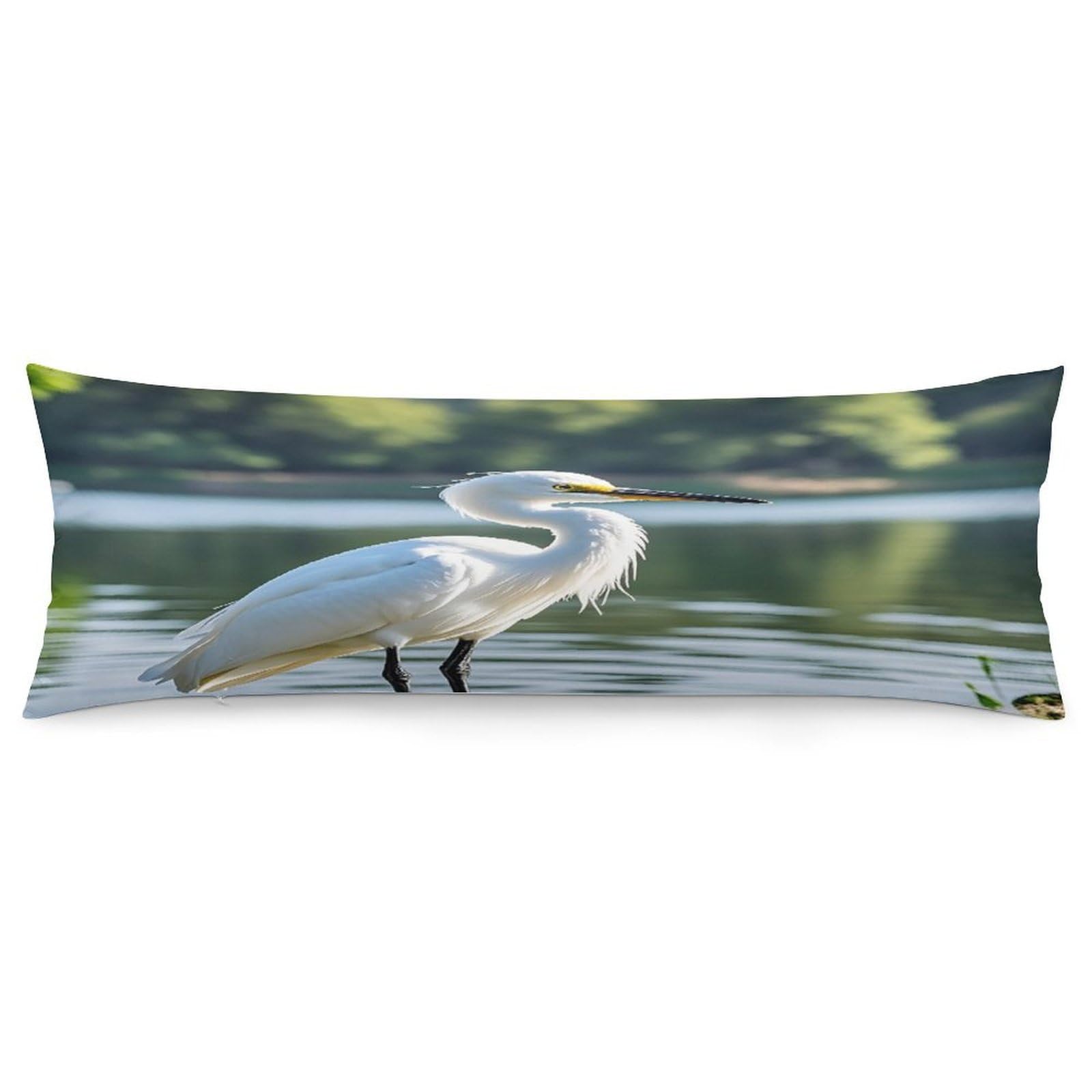 Heron Body Pillow Cover Long Body Pillow Pillowcase with Hidden Zipper Ultra Soft Polyester Pillow Cases Breathable & Silky Long Pillows Case Cover 19x53 in