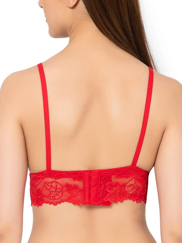 Image of Clovia Women Non-Padded Lace Bra- Demi Cup, Wirefree, Longline
