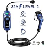 MUSTART Level 2 Portable EV Charger (240 Volt, 25ft Cable, 32 Amp), Electric Vehicle Charger Plug-in EV Charging Station with NEMA 14-50P (Upgrade Version)