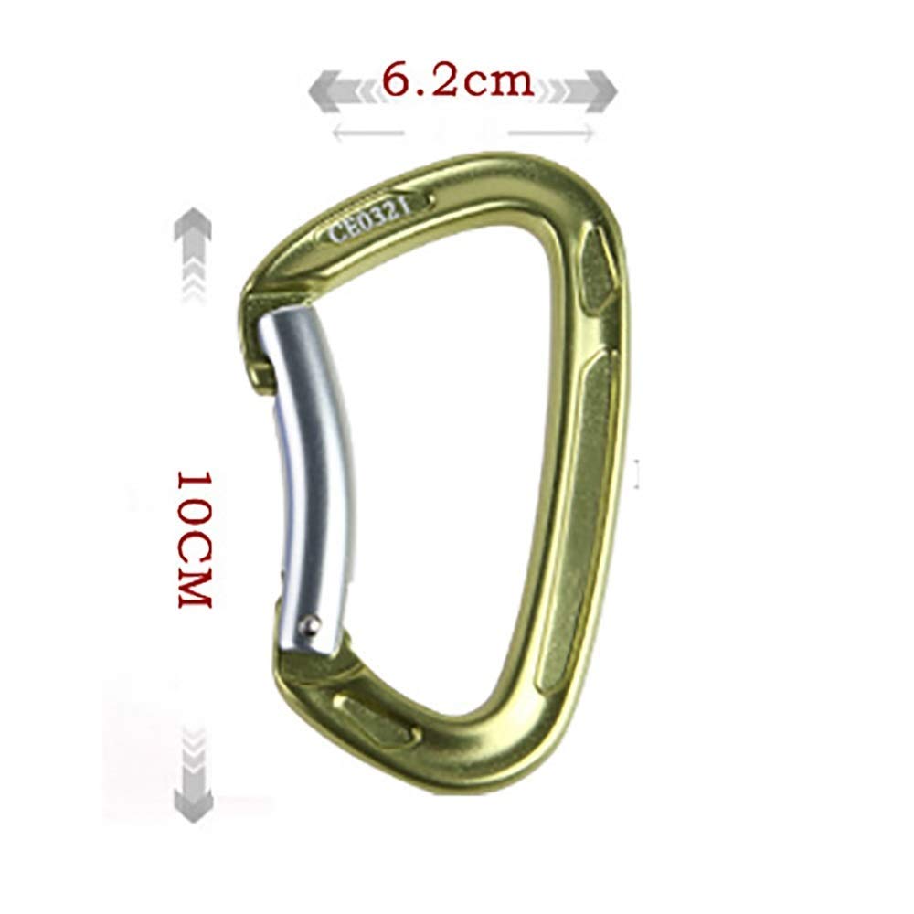 Mousqueton en Acier Inoxydable Clip Clip Crochet 2 Pièces Mousqueton en Aluminium Clip de Retenue en Forme de D à Ressort Porte Porte-clés Mousqueton Super Durable (Vert,100x62mm)