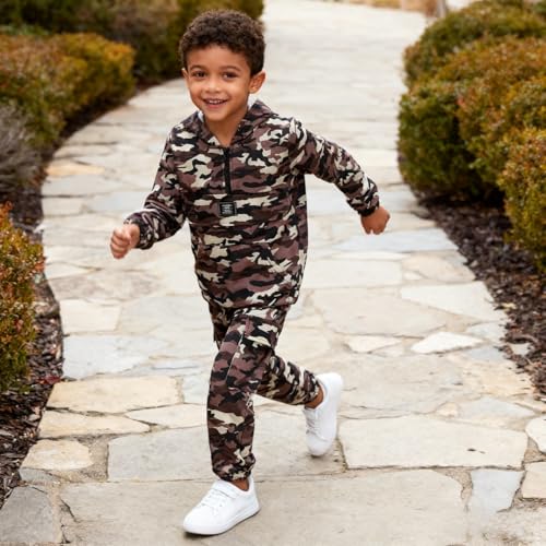 Image of Azmxynol Boys Clothes Kids Little Boy Color Block Half Zip Hoodie & Jogger Pants 2 Piece Outfit Set,4-12 Years