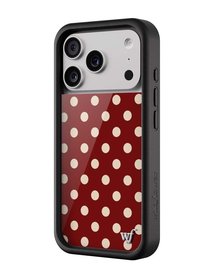 Image of Wildflower Cases - iPhone 17 Pro Compatible - Polka Dot | Burgundy & Cream
