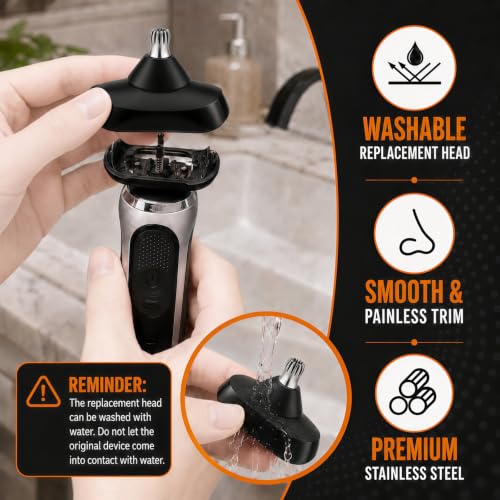Image of 1 Pack Replacement Nose Heads Compatible with Braun Series 5 6 7 Shaver