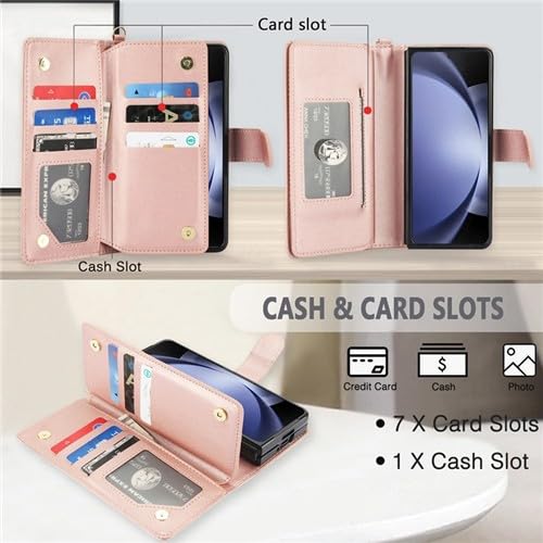 Étui compatible avec Samsung Galaxy Z Fold 6 noir protection cuir à rabat - 6