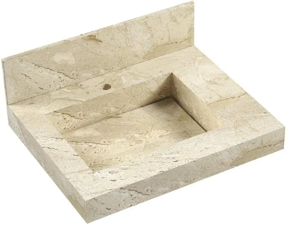 Lavatório em Porcelanato para Banheiro 60cm Slim com Cuba Esculpida