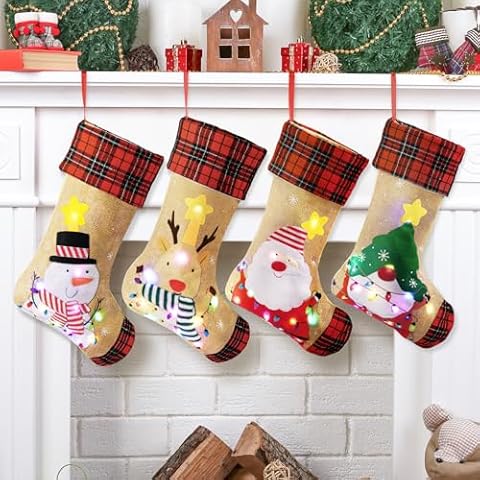 SHareconn LED Christmas Stockings Cover