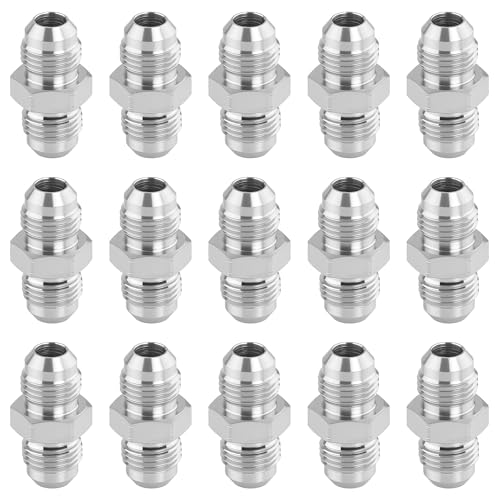Image of Hydraulic Hose Adapter | 3 /8 inch JIC Male - 3 /8 inch JIC Male, JIC 37 Flare Straight Union Fitting, Carbon Steel - 15 Pack