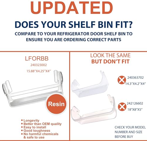 image for LFORBB UPGRADE 240323002 Refrigerator Door Shelf Bin Replacement Part,