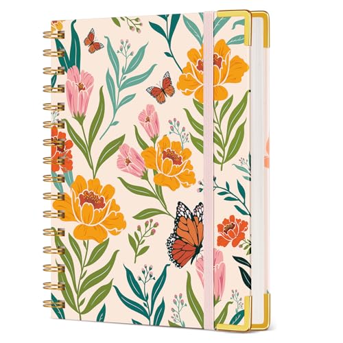 ���킢���X�p�C�����m�[�g�u�b�N�W���[�i�� �����p 160�y�[�W �r������m�[�g 5.75�C���` x 8.4�C���` A5�n�[�h�J�o�[�X�p�C�����W���[�i�� 100GSM�����t�� ��w�r������m�[�g ���C�e�B���O���[�N�X�N�[���p �I�����W�t���[����