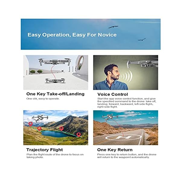 Drohne mit Kamera 4 K HD Fernbedienung WiFi APP Quadrocopter Flugzeit 30 Minuten 2 Akkus Headless Modus mit… – Bild 4