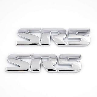 UpAuto SR5 Emblem Side/Rea V6 SR5 Trunk Decal Metal Sticker Badge (Silver)