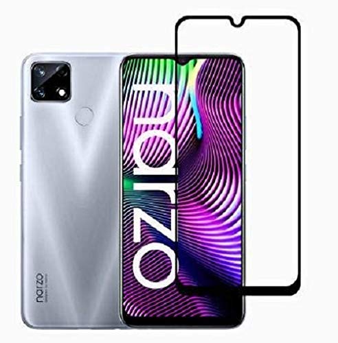Image of ZARALA Tempered Glass Screen Protector Compatible for (Black) with Edge to Edge Coverage and Easy Installation kit (realme narzo 20)