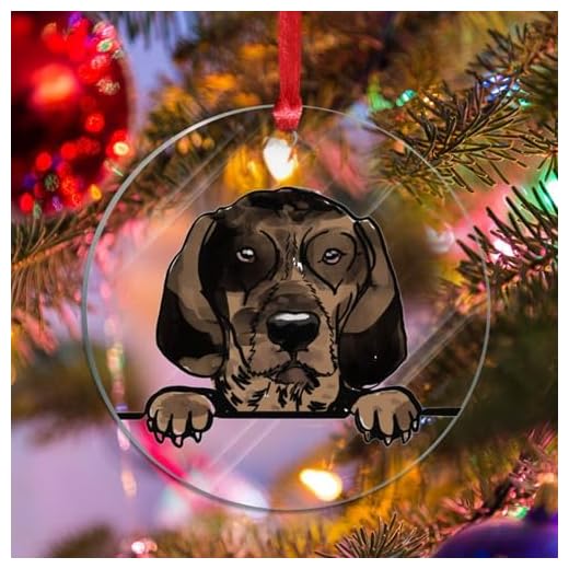 WoGuangis Puppy Dog Animal Ornament for Christmas Tree Bruno Jura Hound Acrylic Ornament Xmas Keepsake Watercolor Peeking Dog Mom Pet Lover Dog Owner Ornaments for Christmas Tree 3in