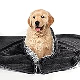 EASY JOY Pattepoint 78 x 95 cm wasserdichte Katzendecke Hundedecke Waschbar Rückbank Reisedecke, Schonbezug Autositz Micro Fleece Weicher Pissfest, Haustierdecke für Welpen Kitty Hunde Katzen - Grau