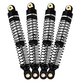Pothyes 4pcs Aluminum Alloy Front and Rear Shock Absorber Spring Damper for LOSI Mini LMT 1/18 4X4 Brushed Monster Truck RTR LOS01026 Metal Upgrade Parts (black)