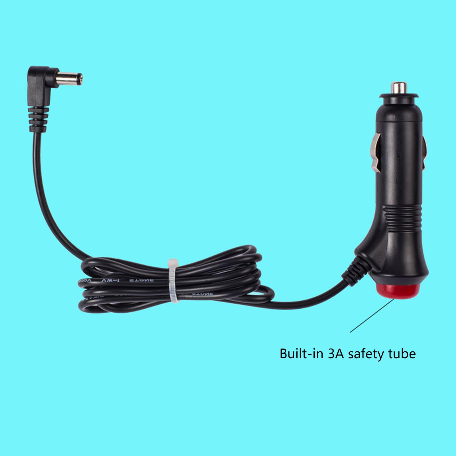 KAHDGSS 5.5x2.1mm Car 12V 24V Power Supply Adapter Cable with Button for Car Truck