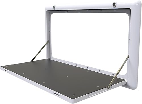 ZHAIHUA Mesa plegable exterior para caravana, mesa montada, mesas colgantes de hojas de pared abatibles, estante de remolque de aluminio soporte de