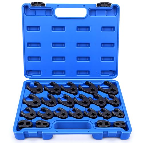 Crowfoot Ensemble de Clés, 22 Pièces Ensemble de Clé à Fourche à Emmancher 1/2