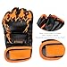HERCHR MMA Gloves for Men & Women, Synthetic Leather Half Finger Shock Absorb Boxing Kickboxing Training Gloves Open Palm for Muay Thai, Sparring, Martial Arts, Punch Bag, Taekwondo(Black Orange)