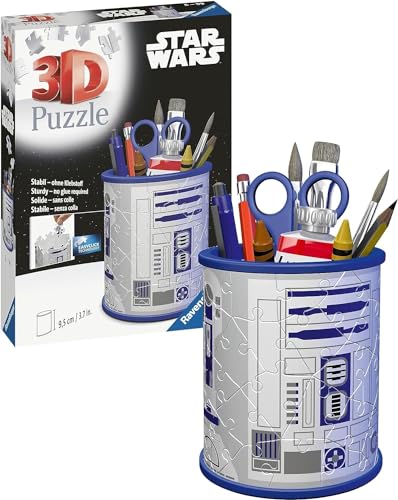 Ravensburger 3D Puzzle 11554 - Utensilo Star Wars R2D2 - Stiftehalter für Star Wars Fans ab 6 Jahren, Schreibtisch-Organizer für Erwachsene und Kinder