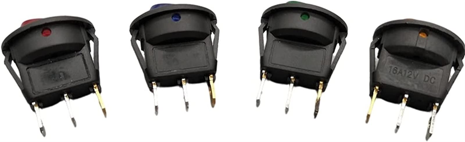 Interrupteur à bascule 20mm KCD1 interrupteur Led 20A 12V interrupteur d'alimentation lumière bouton de voiture allume/éteint 3pin interrupteur à bascule rond (Color : Cap, Size : 12V)