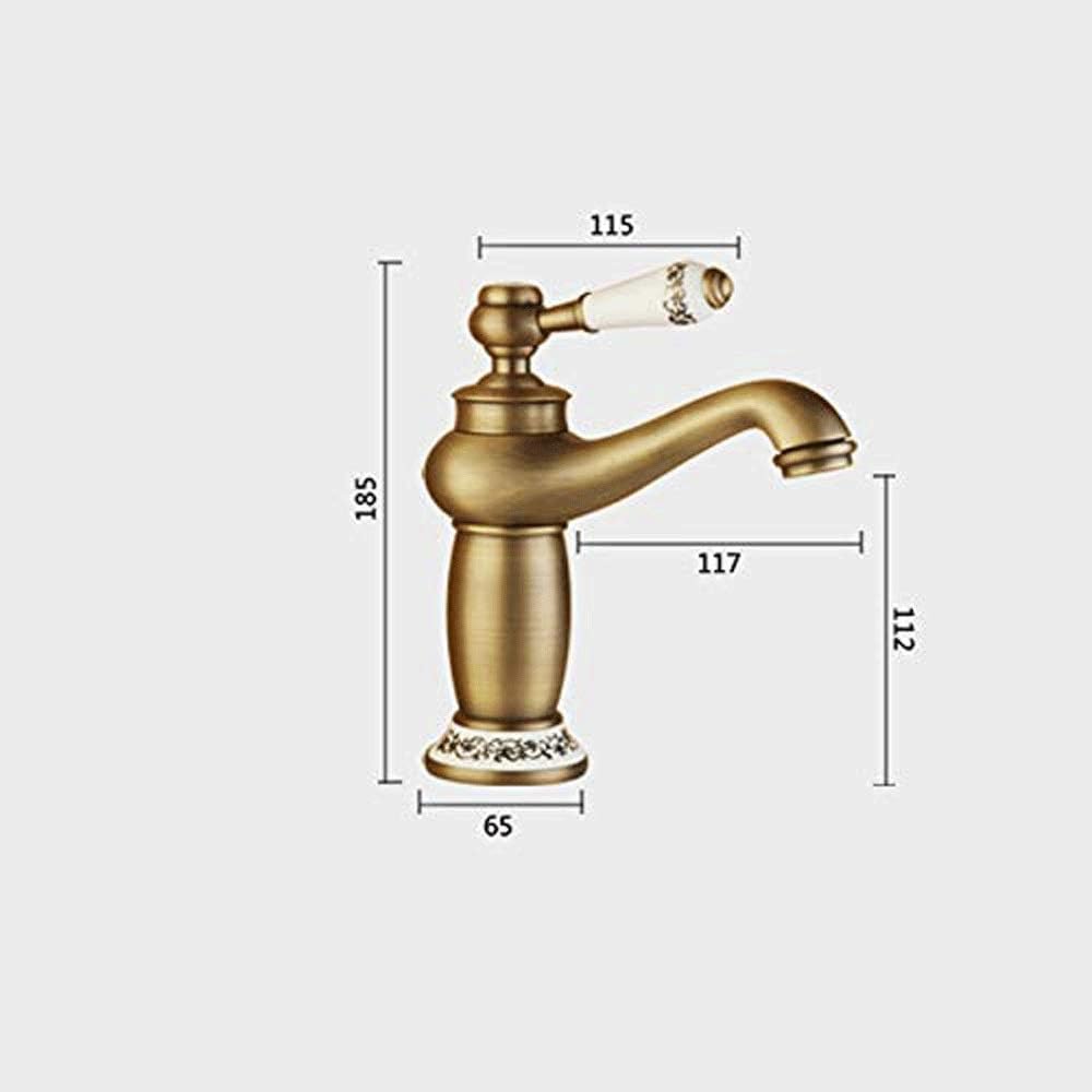 Faucet-Antique Faucet hot and Cold Retro Copper European Bronze washbasin