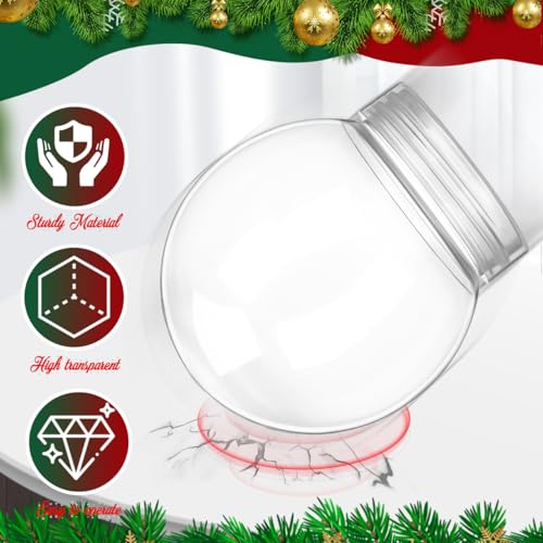 AOKWAWALIY 10 Stück Schneekugel Zum Selbermachen Kunststoff-Schneekugel-Set Klare Klares Befüllbares Glas Mit Abschraubbarem Deckel DIY-Basteln Landschaftskugel