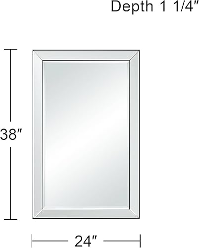 Miniatura 9 de Uttermost Verne - Espejo de pared rectangular con borde negro mate de 24 x 38 pulgadas