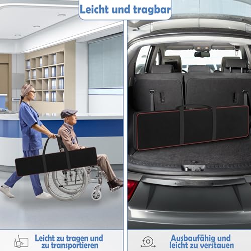 UISEBRT 2 x Rollstuhlrampe für Rollstuhl Teleskop Rollstuhlrampe Aluminium Auffahrrampe Verstellbare Teleskoprampe Ladenkapazität für Treppe bis 300 kg (75.5-122cm)