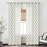 Grey Black Gothic Floral Curtains, Dark Academia Vintage Botanical Plaid Floral Modern Farmhouse Curtains for Office Living Room Bedroom