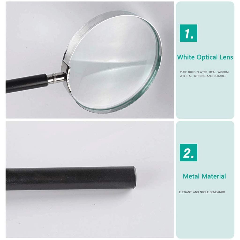 Loupe à main en verre optique pour une visualisation haute puissance avec un enfant, une personne âgée, la lecture, l'appréciation, l'étudiant avec miroir grossissant étoile de lumière