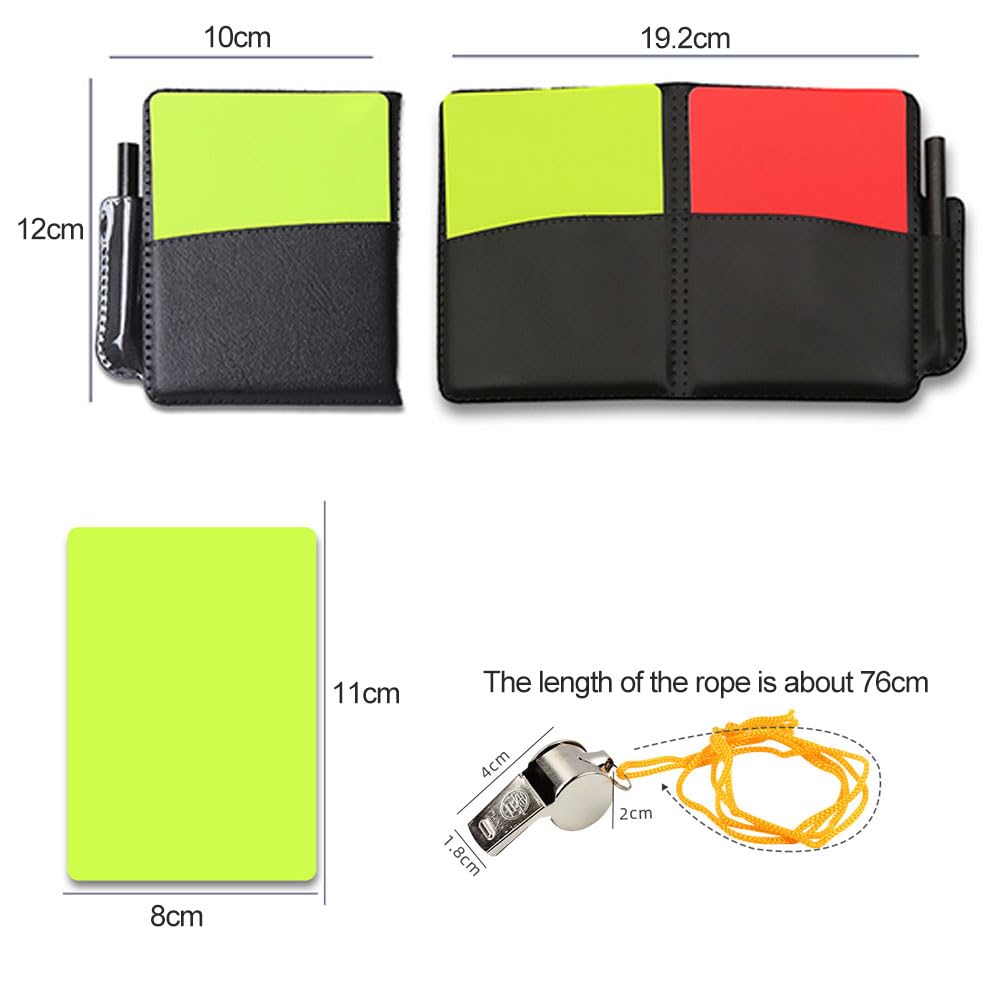 Kit Arbitro Calcio Completo - 2 Fischietti, Cartellini Rossi/gialli, Tabellini E Penne Per Partite - Foto 10