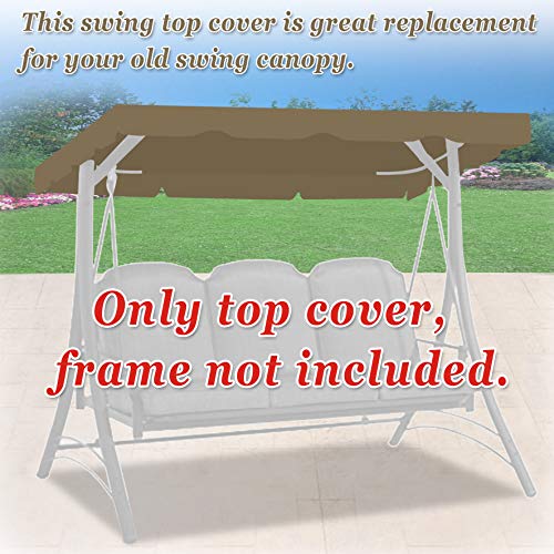Strong Camel Patio Swing Cover Garden Outdoor Swing Replacement Canopy Cover (77"X43", Taupe) #TOP2