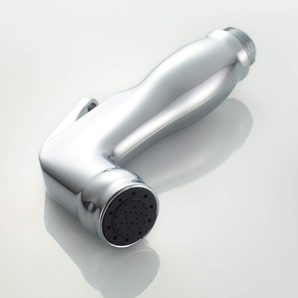 Ibergrif M22005 - Valvola da Angolo a Due Uscite con Doccetta, Supporto e Flessibile per WC, Rubinetto Arresto, Cromo