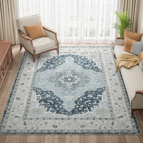 Topllen Washable 4x6 Boho Area Rug, Non-Slip Indoor Carpet