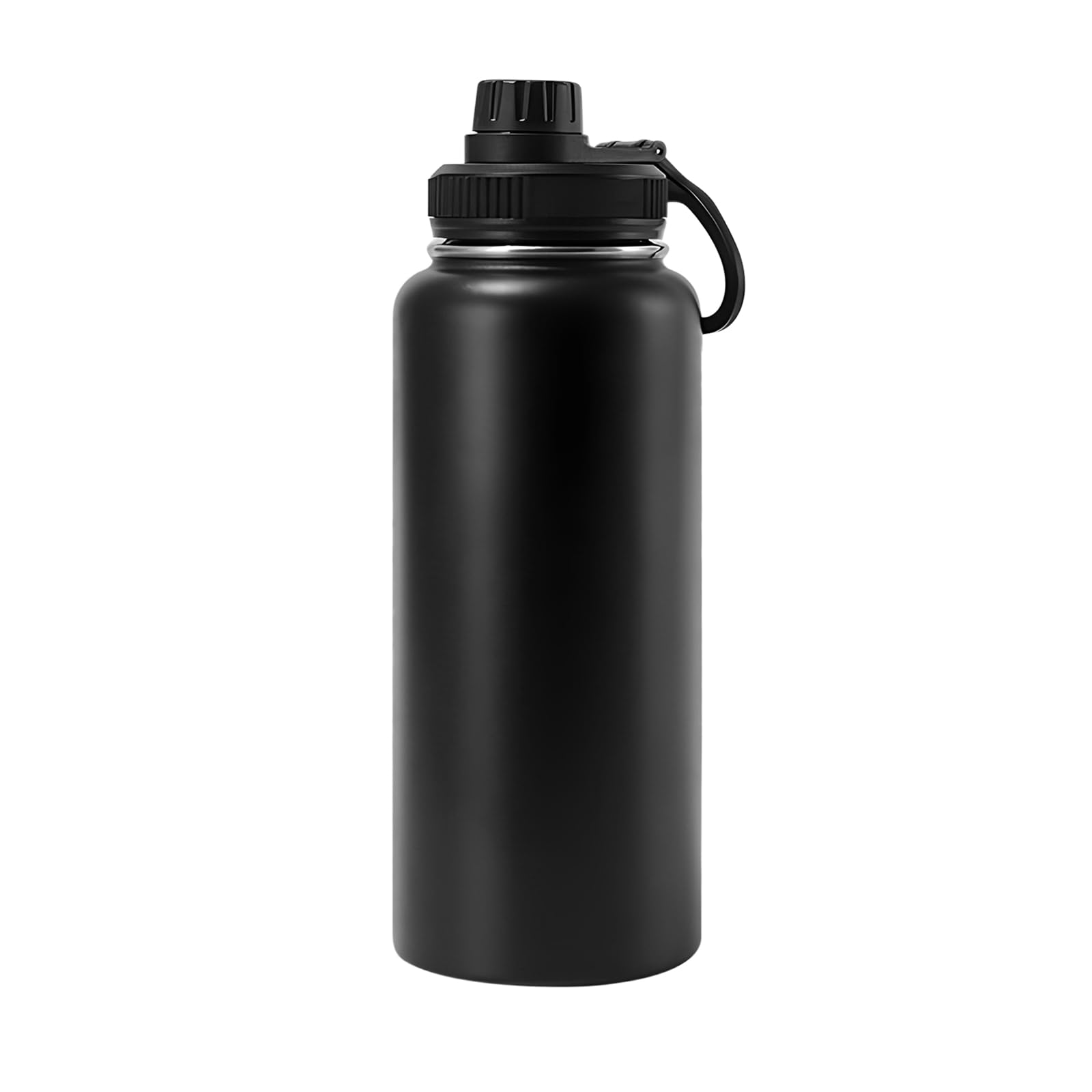 Akrivia 32oz Stainless Steel Water Bottle – Vacuum Insulated, Double Wall, Leak-Proof, Keeps Drinks Cold 24h/Hot 12h (Stealth Black/Gray)