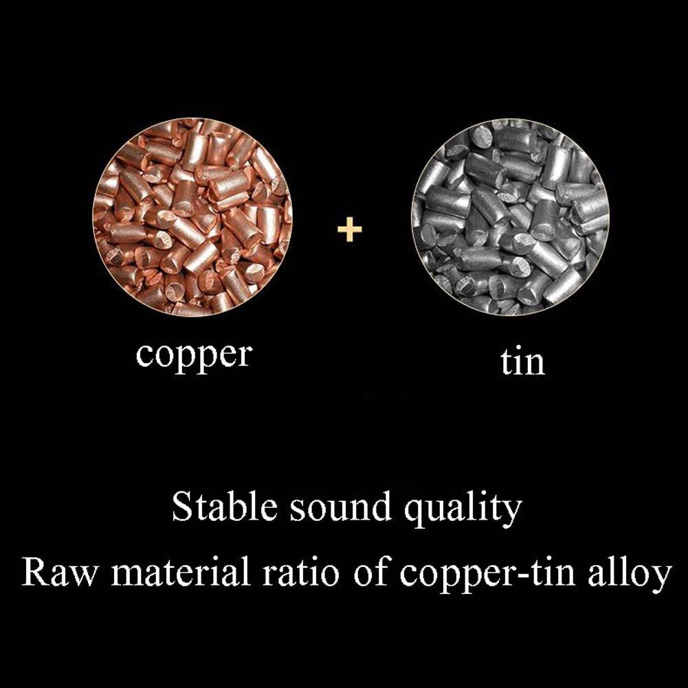 SaCLi Gong Tibetano con Bacchetta per Batteria a Mano Fatto a Mano da con Martello da Gioco Rotondo, Strumento a percussione Tradizionale Cinese, Gong da Opera di piattisostegno (20cm, Size)