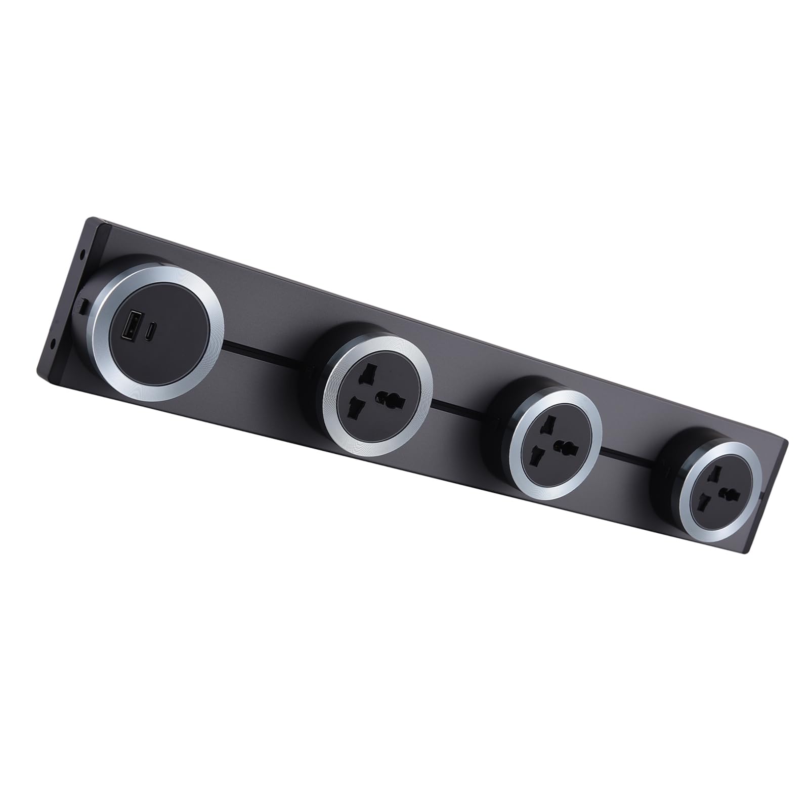 Track Socket Listwa zasilająca Listwa zasilająca z szyną przesuwną 8000 W Zdejmowany przedłużacz gniazdka Do montażu na ścianie z 3 * gniazdem zasilania i gniazdem USB do