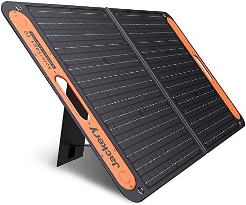 Jackery SolarSaga 60W Solar Panel for Explorer 160/240/500 as Portable Solar Generator, Portable Foldable Solar Charger for Summer Camping Van RV(Can't Charge Explorer 440/ PowerPro) Black