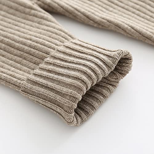 Teach Leanbh Baby Boys Girls Sweater Set Ribbed Elastic Knit Clothes Outfit Set Solid Tops High Waist Pants Hat Caramelr/12 Months #TOP3