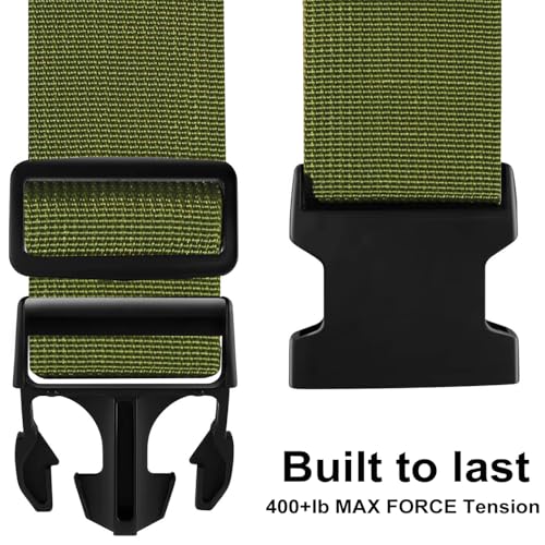 Image of Luggage Straps for Suitcases TSA Approved-2 Pack Bright Personalized Luggage Belt Strap for Suitcase /Carry On Bag Luggage Accessories for Travel (ArmyGreen)
