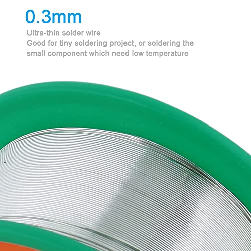 Ultra Thin Solder Wire Lead Free 0.3Mm 0.6Mm Electronics Solder Wire Rosin Flux Core Fine Gauge Electronic Solder Sn99 Ag0.3 Cu0.7 Small Soldering 0.01 0.02 Inch Solder #TOP3