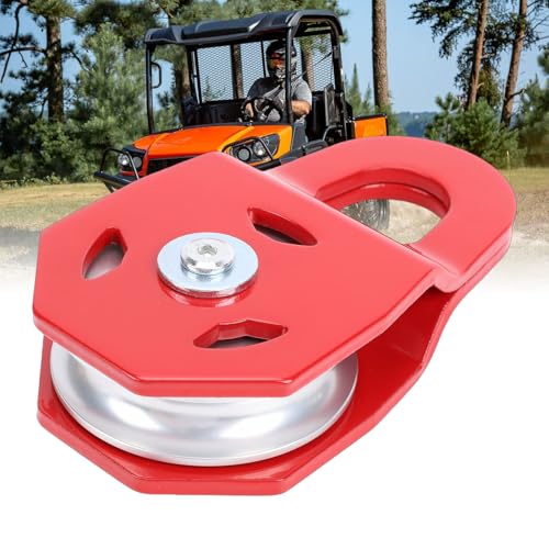 Heavy Du Winch Seilrolle – roter Stahl und Aluminiumlegierung, 15 mm maximaler Seildurchmesser für LKW, Traktor, ATV, UTV, Seilwinde Zubehör
