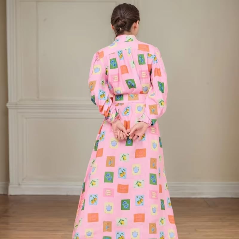Robe patchwork décontractée pour femmes grande taille avec jupe longue chic - 6