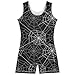 Aflyko Halloween Little Girl Gymnastics Leotard with Shorts Spider Web One-Piece Activewear Soft Stretchy Tank Tops Fun Fashion Dance Outfit 7-8T